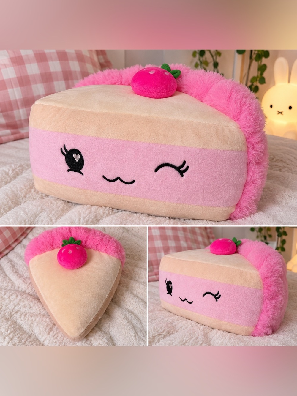 Plush Pink Strawberry Slice Headband